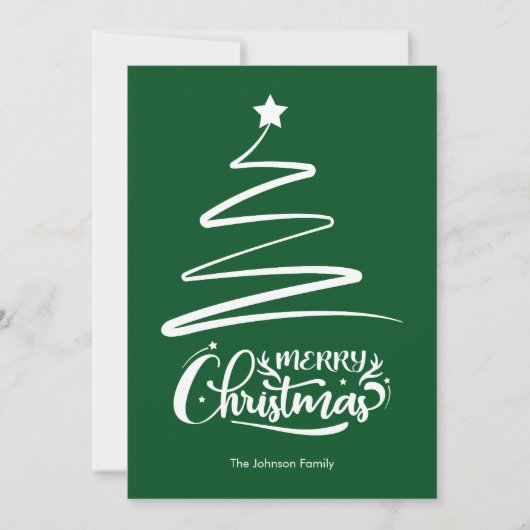 Fröhliche Weihnachten und Baum Grünen Weihnachtska (Vorderseite)