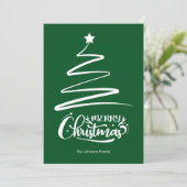 Fröhliche Weihnachten und Baum Grünen Weihnachtska (Stehend Vorderseite)