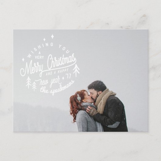 fröhliche Weihnachten und fröhliche Retro des neue Postkarte (Vorderseite)