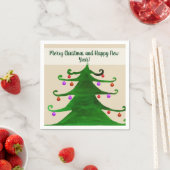 Fröhliche Weihnachten und Glück Neujahr Napkins Serviette (Beispiel)