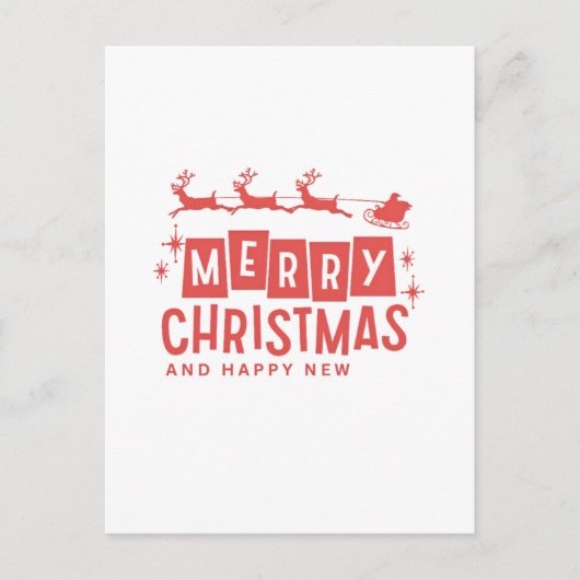 Fröhliche Weihnachten und glückliches neues Jahr Postkarte (Vorderseite)