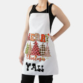 fröhliche Weihnachten und karierte Weihnachtsbäume Schürze (InSitu)