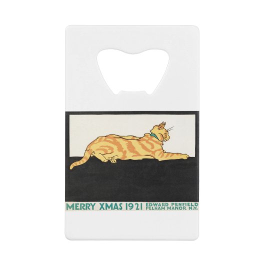 Fröhliche Weihnachten und Katze von Edward Penfiel Geldbeutel Flaschenöffner (Vorderseite)
