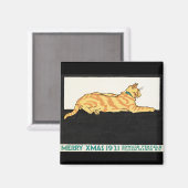 Fröhliche Weihnachten und Katze von Edward Penfiel Magnet (Vorderseite/Rückseite)