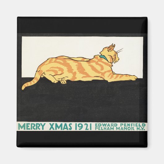 Fröhliche Weihnachten und Katze von Edward Penfiel Magnet (Vorne)