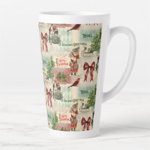 Fröhliche Weihnachten und schöne Feiertage Vintage Milchtasse