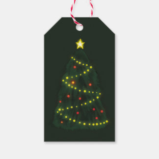 Fröhliche Weihnachten unter einem glänzenden Weihn Geschenkanhänger