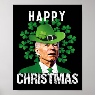 Fröhliche Weihnachten verwirrt lustig Joe Biden St Poster