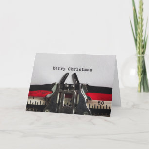 Fröhliche Weihnachten Vintage-Schreibmaschine Pers