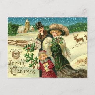Fröhliche Weihnachten Vintage Weihnachts-Postkarte