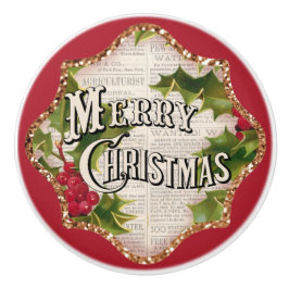 Fröhliche Weihnachten Vintage Weihnachtsdekoration Keramikknauf