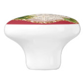 Fröhliche Weihnachten Vintage Weihnachtsdekoration Keramikknauf (Seitenansicht)