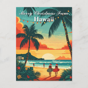 Fröhliche Weihnachten vom Hawaii Tropical Beach Su Postkarte