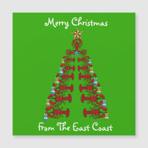 Fröhliche Weihnachten vom Hummerbaum an der Ostküs Magnetkarte