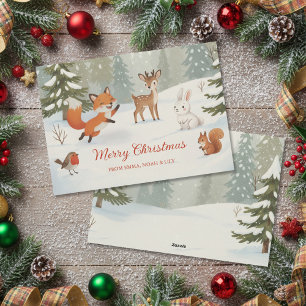 Fröhliche Weihnachten Waldtiere im Winterwald