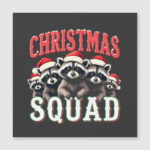 Fröhliche Weihnachten Waschbär Weihnachtsmann Hut  Magnetkarte