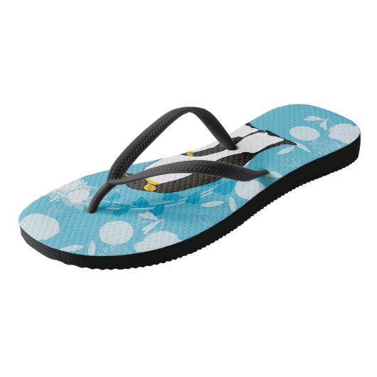 fröhliche Weihnachten, Weihnachten, Pinguin, Blume Badesandalen (Schrägansicht)