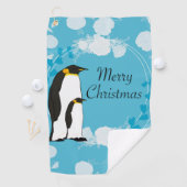 fröhliche Weihnachten, Weihnachten, Pinguin, Blume Golfhandtuch (Insitu)