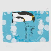 fröhliche Weihnachten, Weihnachten, Pinguin, Blume Golfhandtuch (Horizontal)