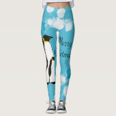 fröhliche Weihnachten, Weihnachten, Pinguin, Blume Leggings (Vorderseite)