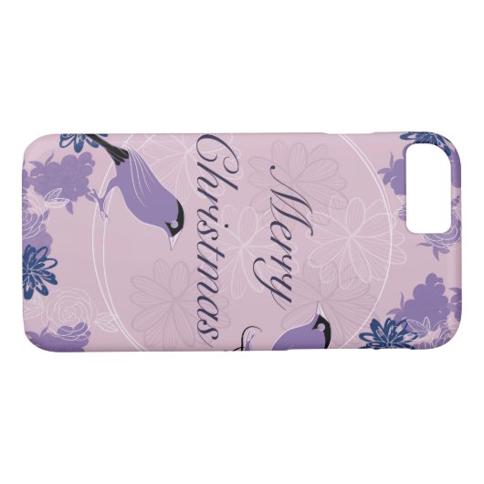fröhliche Weihnachten, Weihnachten, Vögel, Blume, Case-Mate iPhone Hülle (Rückseite (Horizontal))