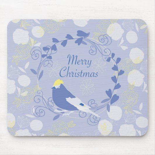 fröhliche Weihnachten, Weihnachten, Vögel, Blume,  Mousepad (Vorne)