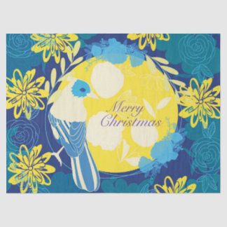 fröhliche Weihnachten, Weihnachten, Vögel, Blume, Seidenpapier
