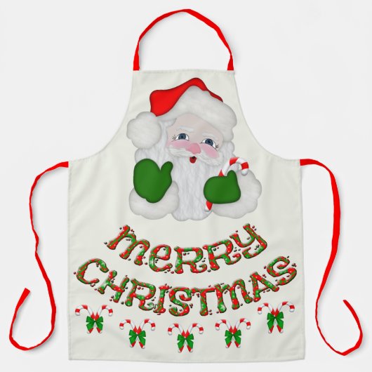 Fröhliche Weihnachten Weihnachtscanes Schürze (Vorderseite)