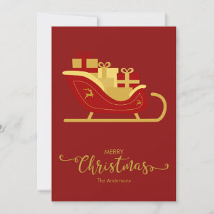 Fröhliche Weihnachten Weihnachtsmann-Schlitten Rot