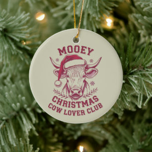 Fröhliche Weihnachten Western Cow Lover Club Xmas  Keramik Ornament