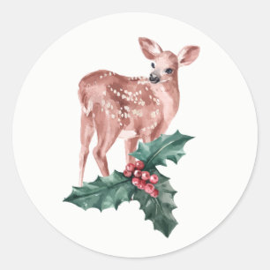 Fröhliche Weihnachten Winterhochzeit Rentiere Hirs Runder Aufkleber