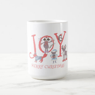 Fröhliche Weihnachten Wintertiere Kaffeetasse