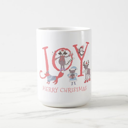 Fröhliche Weihnachten Wintertiere Kaffeetasse (Mittel)
