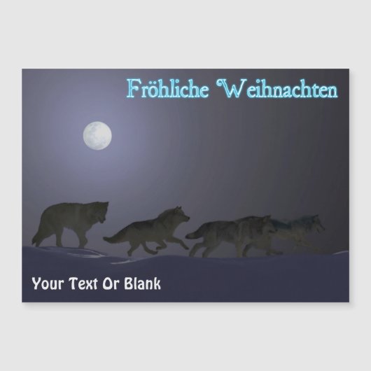 Fröhliche Weihnachten - Wolf Pack Magnetkarte (Vorderseite)