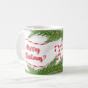 Fröhliche Weihnachten Zuckerstange Festliche Feier Kaffeetasse