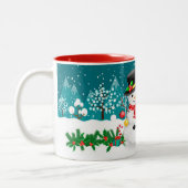 Fröhliche Weihnachts-Anfangsbuchstaben Monogram-Ta Zweifarbige Tasse (Links)