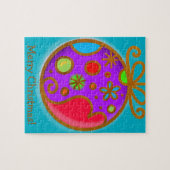 Fröhliche Weihnachts Bauble Lila Red Puzzle (Horizontal)