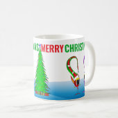 Fröhliche Weihnachts-Cartoon Kaffeetasse (VorderseiteRechts)