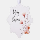 Fröhliche Weihnachts-Familie Neujahrsbotschaft Ornament Karte (Linke Ecke)