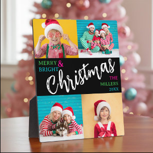 Fröhliche Weihnachts-Familienfoto-Collage Fotoplatte
