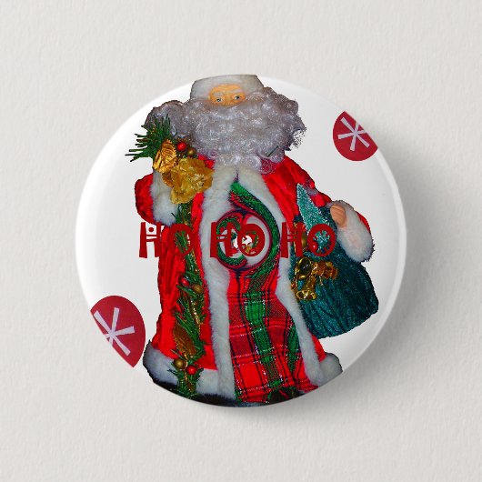 Fröhliche Weihnachts-Farben Weihnachtsmann Kunst,  Button (Vorderseite)