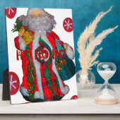 Fröhliche Weihnachts-Farben Weihnachtsmann Kunst, Fotoplatte (Seite)