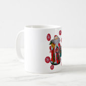 Fröhliche Weihnachts-Farben Weihnachtsmann Kunst, Kaffeetasse (Vorderseite Links)