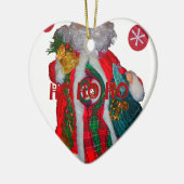 Fröhliche Weihnachts-Farben Weihnachtsmann Kunst, Keramikornament (Links)