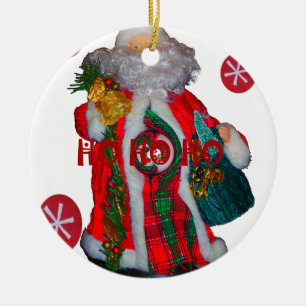 Fröhliche Weihnachts-Farben Weihnachtsmann Kunst, Keramikornament