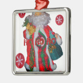 Fröhliche Weihnachts-Farben Weihnachtsmann Kunst, Ornament Aus Metall (Links)
