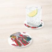 Fröhliche Weihnachts-Farben Weihnachtsmann Kunst, Untersetzer (Seite)