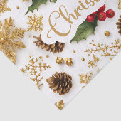 Fröhliche Weihnachts-farbenfrohe Berries, Goldene Seidenpapier (Ausschnitt)