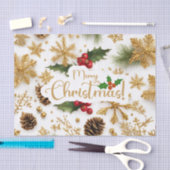 Fröhliche Weihnachts-farbenfrohe Berries, Goldene Seidenpapier (Handwerk)