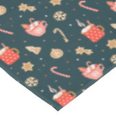 Fröhliche Weihnachts farbenfrohe gemütliche Ginger Tischdecke (Schrägansicht)